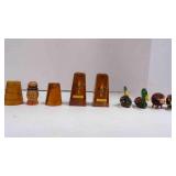 11 Mixed Lot Vintage Wood Salt & Pepper Shaker
