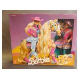 Brand New 1990 Western Fun Barbie Gift Set with