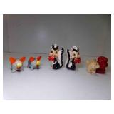 6 Mixed Lot of Animal Salt & Pepper Shakers