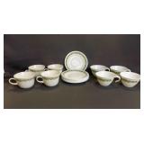 8 Vintage Corelle Spring Blossom Green Coffee