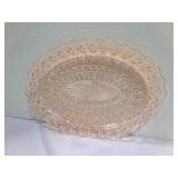 Buttons & Bows Pink Depression Glass-oval platter