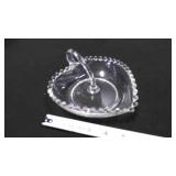 Imperial Glass Candlewick heart shaped wafer tray
