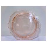 Pink Mayfair Open Rose 10" Footed Cake Plate