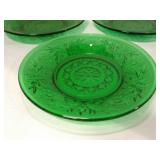 12 Forest Green Oatmeal Glass 4.5" Plates