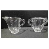 Candlewick Creamer & Sugar Bowl w/underplate