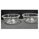 Pair of Candlewick glass bowls. 5" diameter