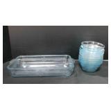 vtg Fire-King Philbe Sapphire blue casserole dish