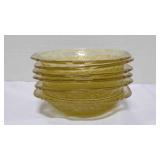 6 Federal glass Madrid amber berry bowls
