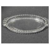 Oval glass serving dish. Candlewick pattern.