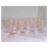 9 Pink Depression Mayfair Open Rose Stemmed