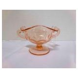 Pink Depression Glass Ruffled Candy Sauce Dish