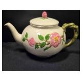 Earthenware Tea Pot; Desert Rose pattern