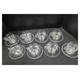 Set of 8 cup & saucer setting. Candlewick style