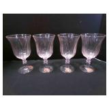 4 Gorham Pink Crystal Goblets 6.75" tall