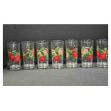 7 Glass Tumblers; Franciscan Apple pattern