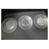 3 Candlewick glass plates. 9" diameter