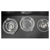 2 Candlewick bowls w/handles, 5" diameter