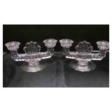 pair of Fostoria American double candle holders