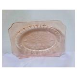 Serving Platter in Adam Pattern Pink Depression
