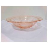 Pink Royal Lace Depression Glass Serving Bowl
