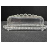 Glass butter dish w/lid. Candlewick pattern.