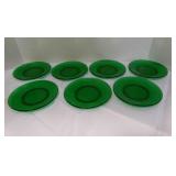 7 Dessert plates in Forest Green 6"