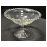 Glass compote dish. Candlewick style. 5"