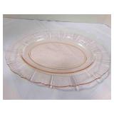 Pink Madrid Depression Glass 13" oval platter
