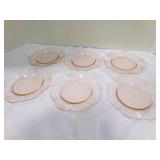 Pink Madrid Depression Glass 6 bread & butter