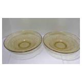 2 vtg Federal Madrid amber depression glassï¿½......