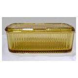 Vtg amber federal glass ribbed depressionï¿½....
