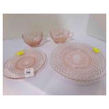 Pink Depression Hobnail Glass Salad Plate