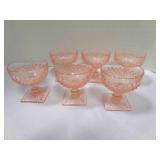 Miss America Pink Depression Glass 6 sherbet cups