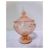 Pink Depression Glass Princess Candy Dish w/lid