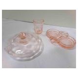 Pink Glass base for salt & pepper, Pink Shot Glass