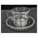 Set of 8 cup & saucer setting. Candlewick style.