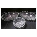 vtg American Fostoria divided round, 2 oval relish