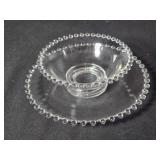 Glass bowl & saucer. Candlewick pattern.