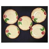 5 saucers, Franciscan Apple pattern