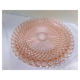 Pink Depression Glass Diamond Fire Platter 14"