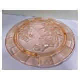 Round Pink Sharon Cabbage Rose Cake Platter