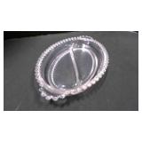 Imperial Glass Candlewick oval divided relish dish