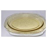 Federal glass Madrid amber depression oval