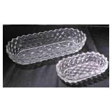 vtg American Fostoria oval celery/pickle dishes