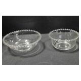 2 Candlewick glass bowls. 7" & 5 1/2" diameter