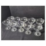 10 small stemmed sherbet dishes. 4 1/4" tall