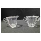 Candlewick Creamer & Sugar Bowl set. 2 1/2" tall