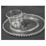 Snack set. 9" oval plate w/cup holder & tea cup