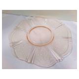 Pink Madrid Depression Glass round platter 11.75"
