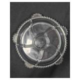 Five part vegetable dish w/center condiment well.